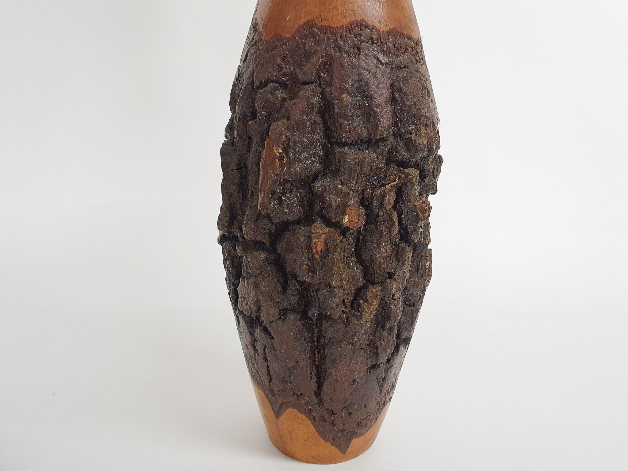 Solid wooden vase, 1970's