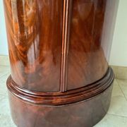 Somno “Column” or Cylindrical Cabinet, in flamed mahogany, Copenhagen, 1830-1840