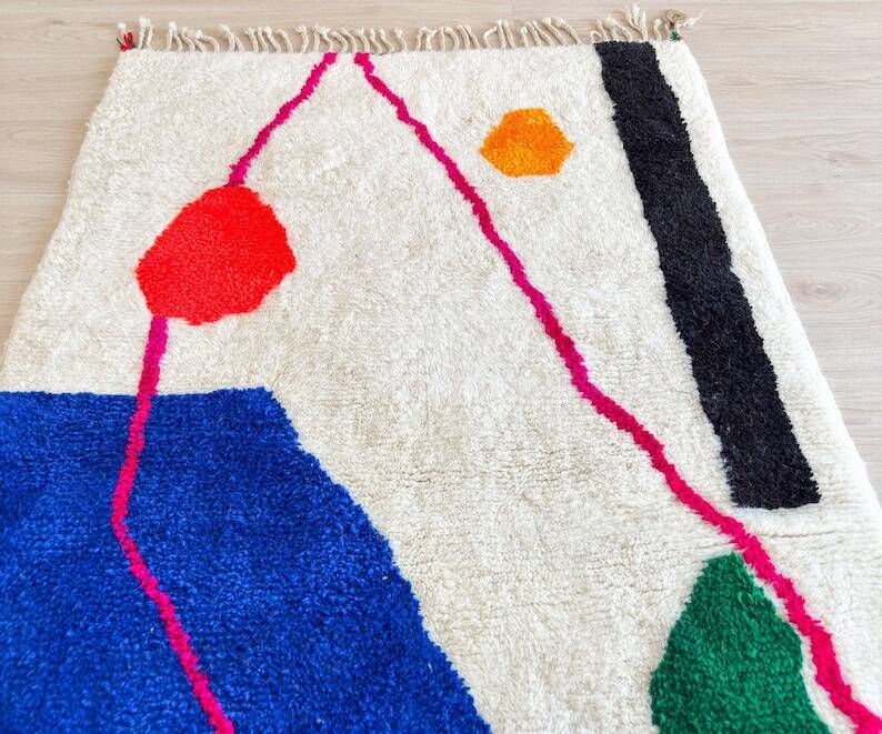 Tapis bérbere tissé en laine naturelle 100cmx200cm