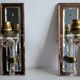 Pair of mirror and crystal wall lights from the 1940s-50s.