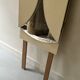 Grand miroir triptyque rond fond et dos ivoire, design 1970