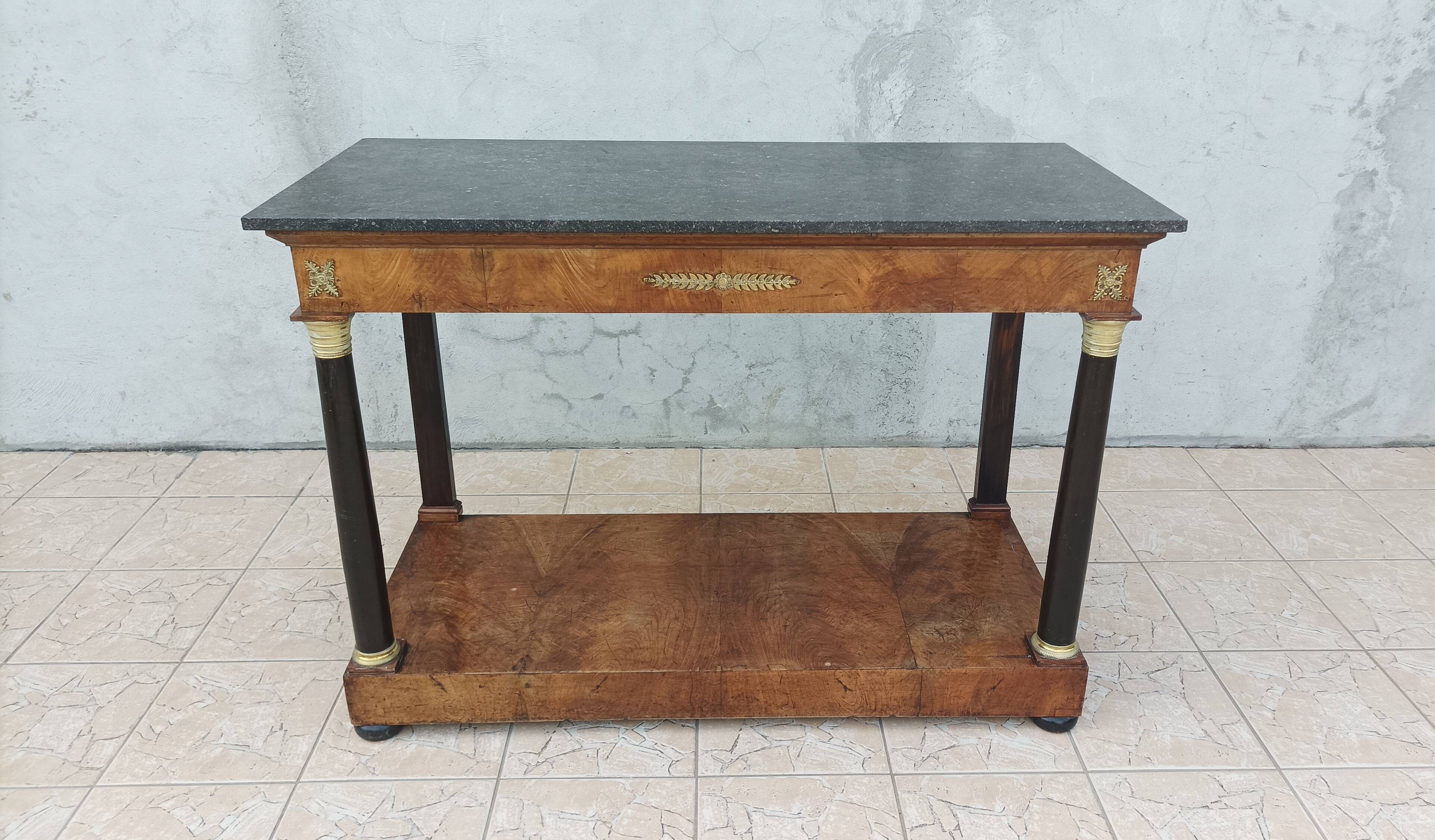 Large Empire period mahogany console table