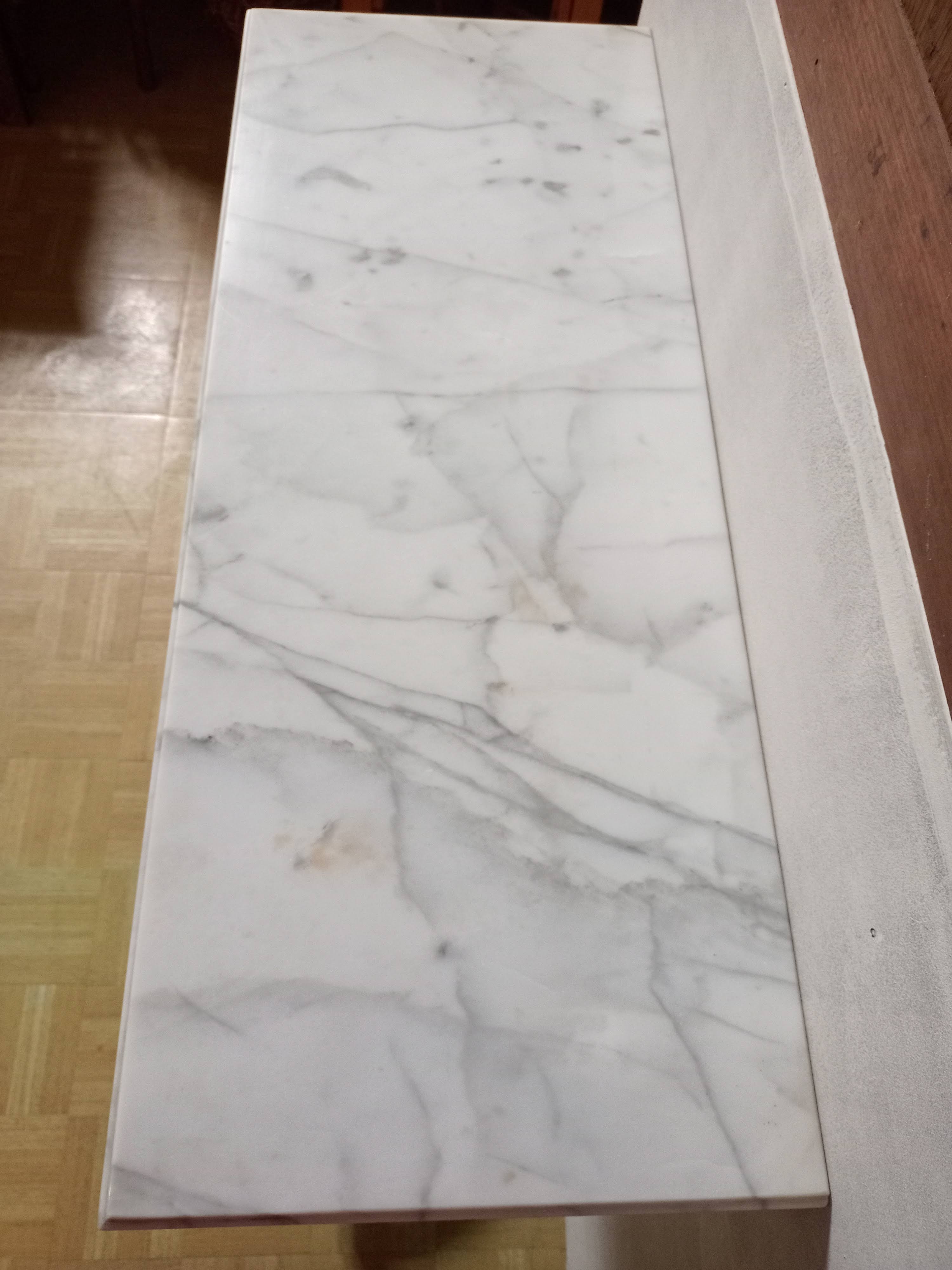 Console in gilded wood and marble style Louis XVl