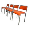 Set of 4 vintage orange chairs / kitchen chairs