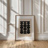 Collage on old paper - abstract geometric painting H2360 - signed Eawy
