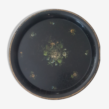 Serving tray plate with floral décor