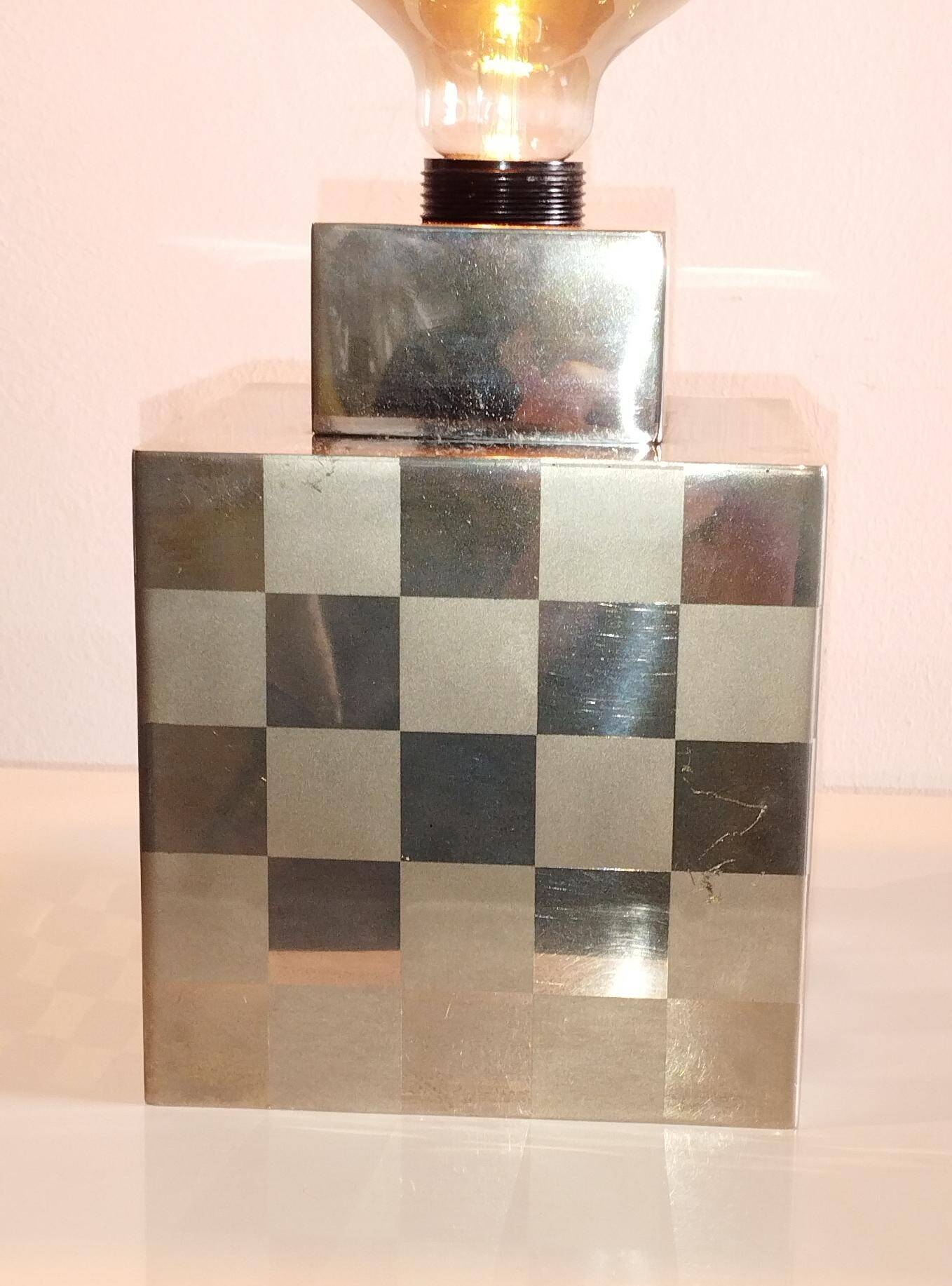 Cube lamp - checkered - Françoise Sée - Space Age Design - Vintage era - 60s / 70s