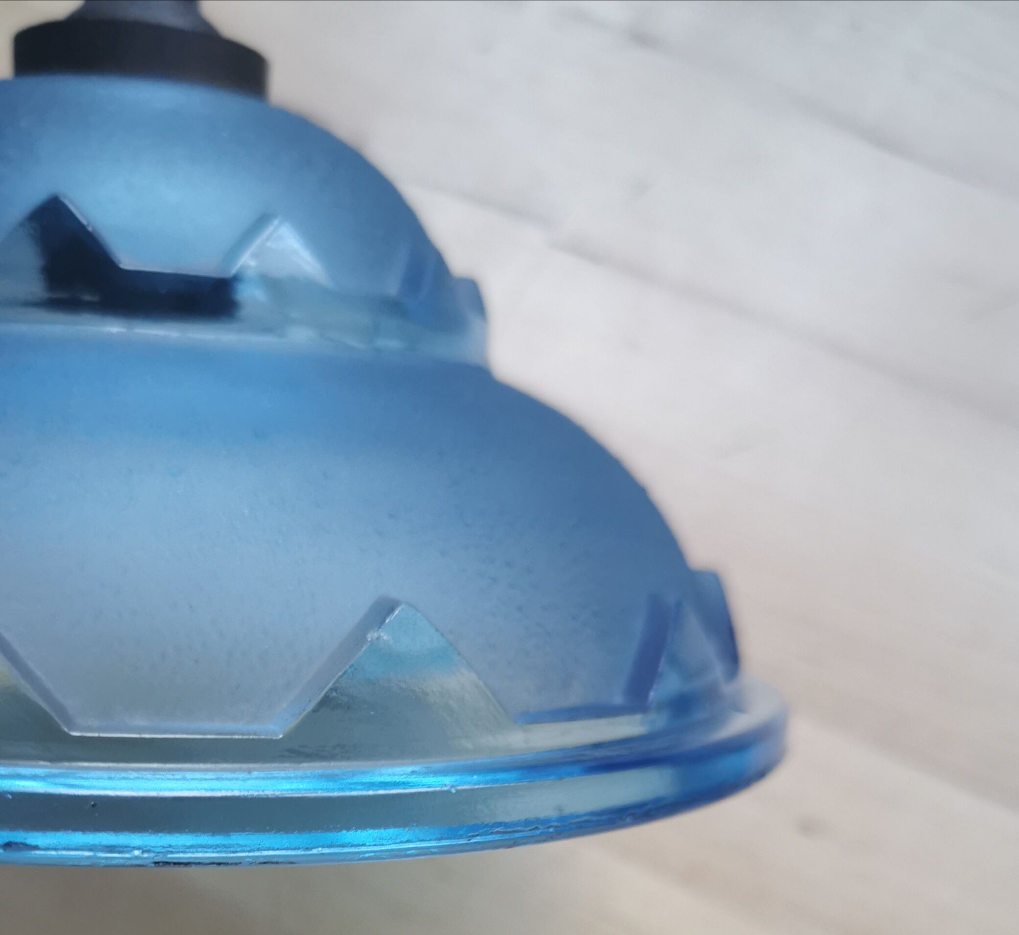 Pair hanging lamp Abat-jour blue glass