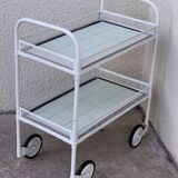 Vintage openwork metal serving trolley from the 1950s