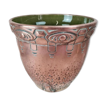 Antique Art Nouveau cache-pot by Gustave De Bruyn, Fives-Lille 🪴 galvanoplastic copper