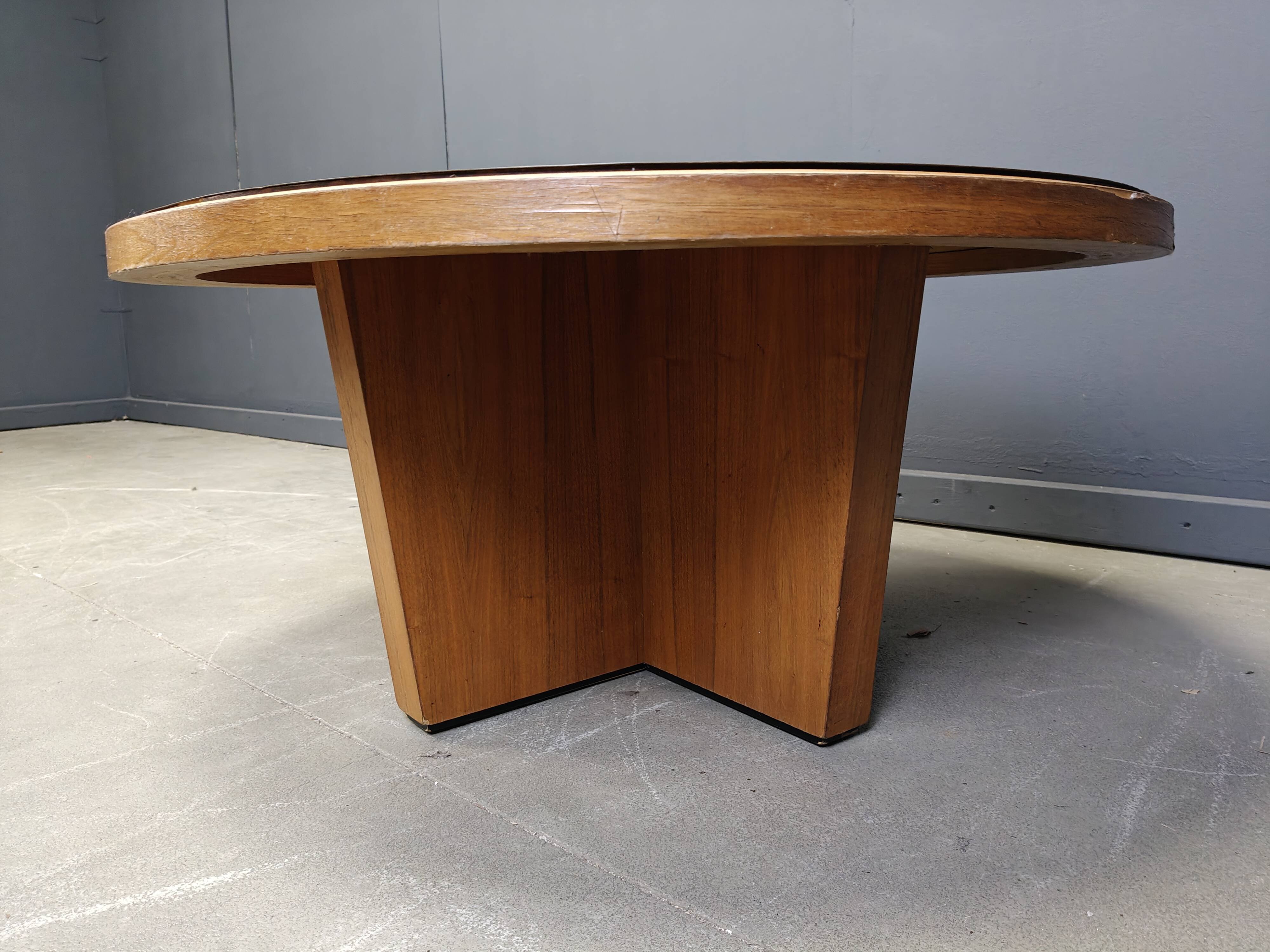 Scandinavian etched brass coffee table, 1960s