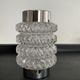 Vintage chrome candle holder and molded glass 70s