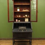 Black writing bureau bookcase
