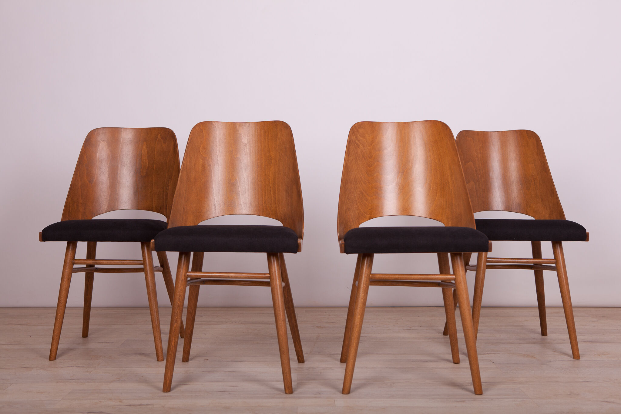 4 lollipop dining chairs from tatra, 1960s