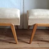 Pair of large vintage 1950s ottoman footstools.