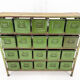 Vintage industrial cabinet, 20 iron drawers, wooden top, 1950's