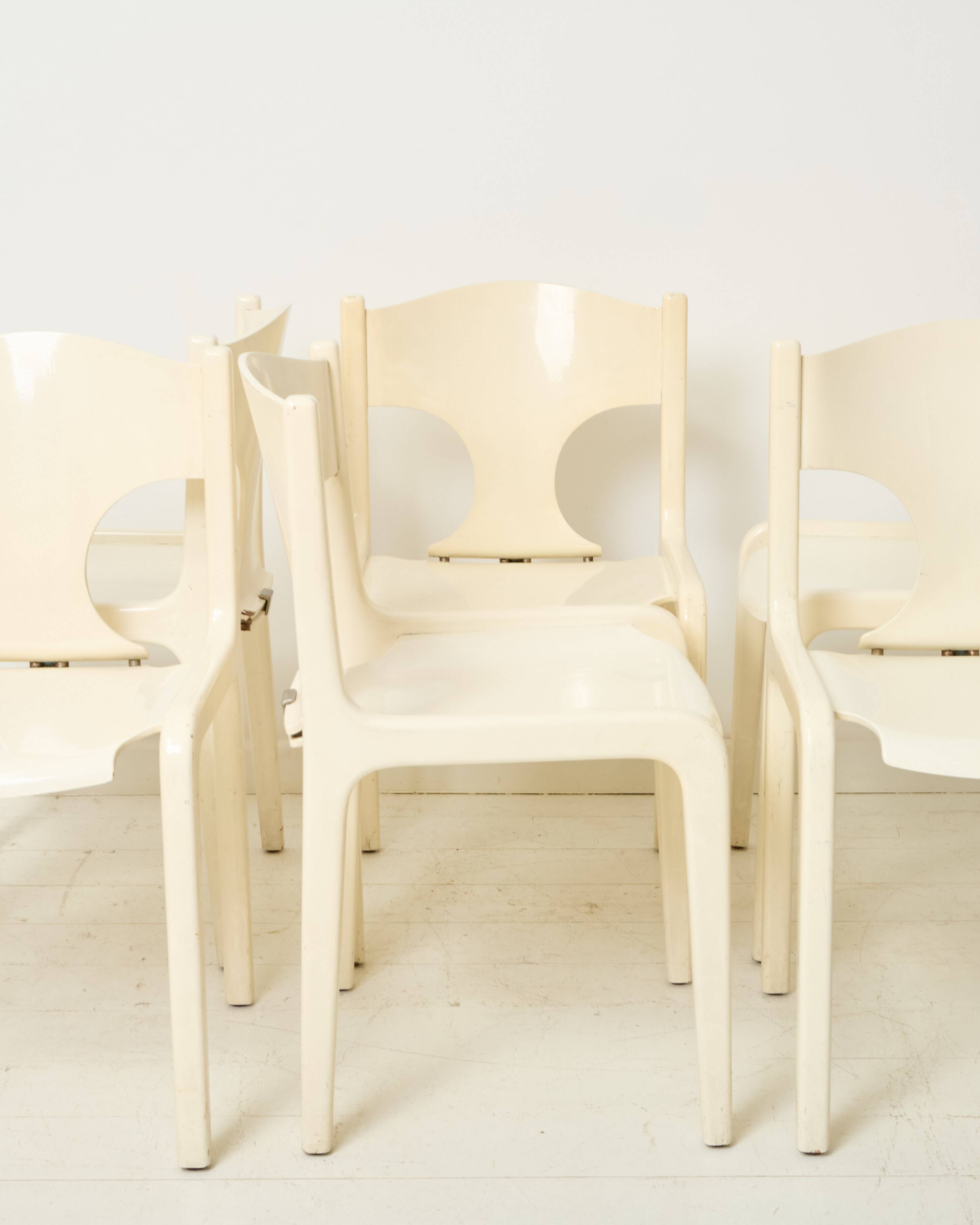 Lacquered wooden chairs, Augusto Savini, Pozzi, 1968