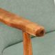 Pair of vintage long chairs mint green bouclé 1970