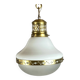 Suspension in white opaline glass and brass 1920 with a gilded brass chain.