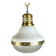 Suspension in white opaline glass and brass 1920 with a gilded brass chain.