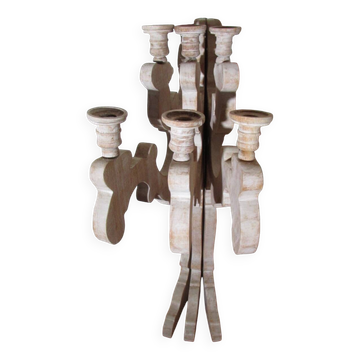 Wooden candlestick