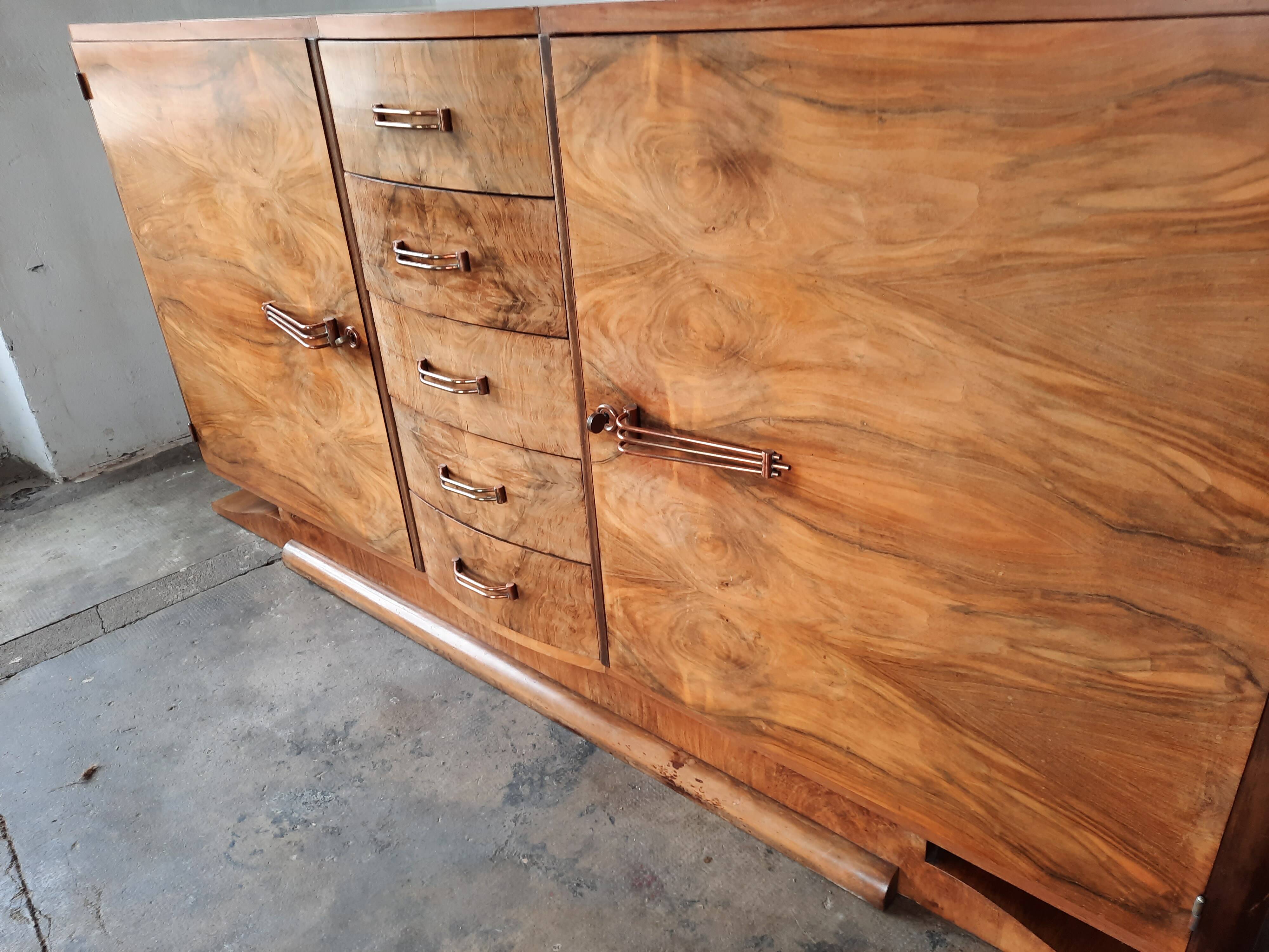 Art deco walnut sideboard