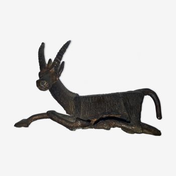 Sculpture d'antilope en bronze, Afrique début XXème siècle