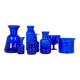 Midcentury collection of eight blue vases by Erik Höglund, Sweden, 1960s.