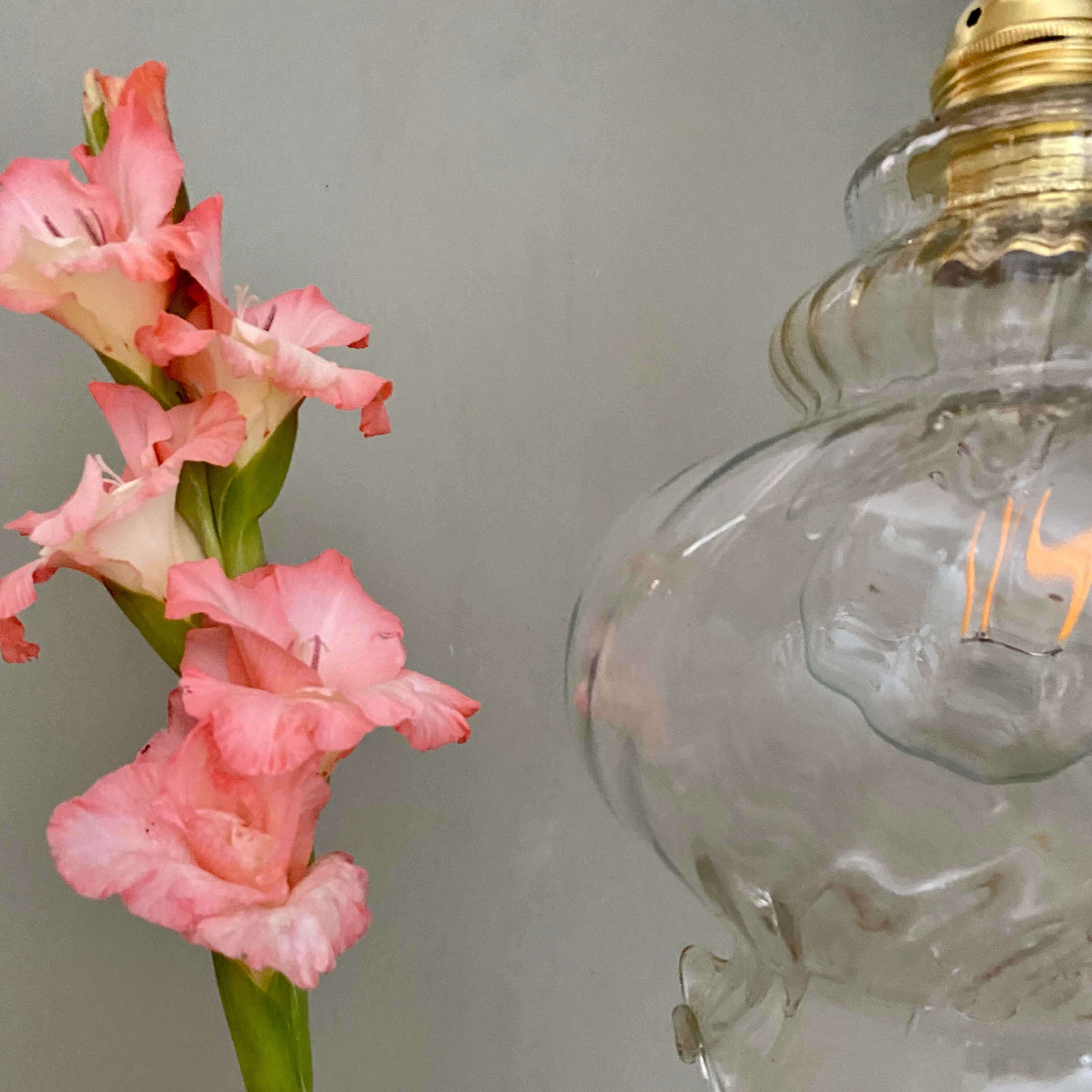 Vintage glass globe pendant lamp