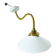 Swan neck wall light in smooth opaline and brass, early 20th century.