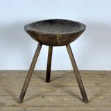 Tabouret à lait en chêne, années 1900