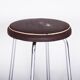 Small Bauhaus Round Leather & Chrome Stool by Robert Sezák, 1940s