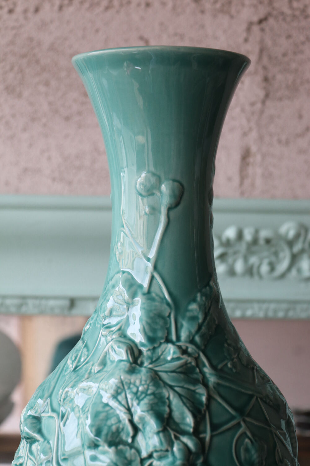 Naturalistic vase in glazed earthenware Utzschneider & Cie – Sarreguemines