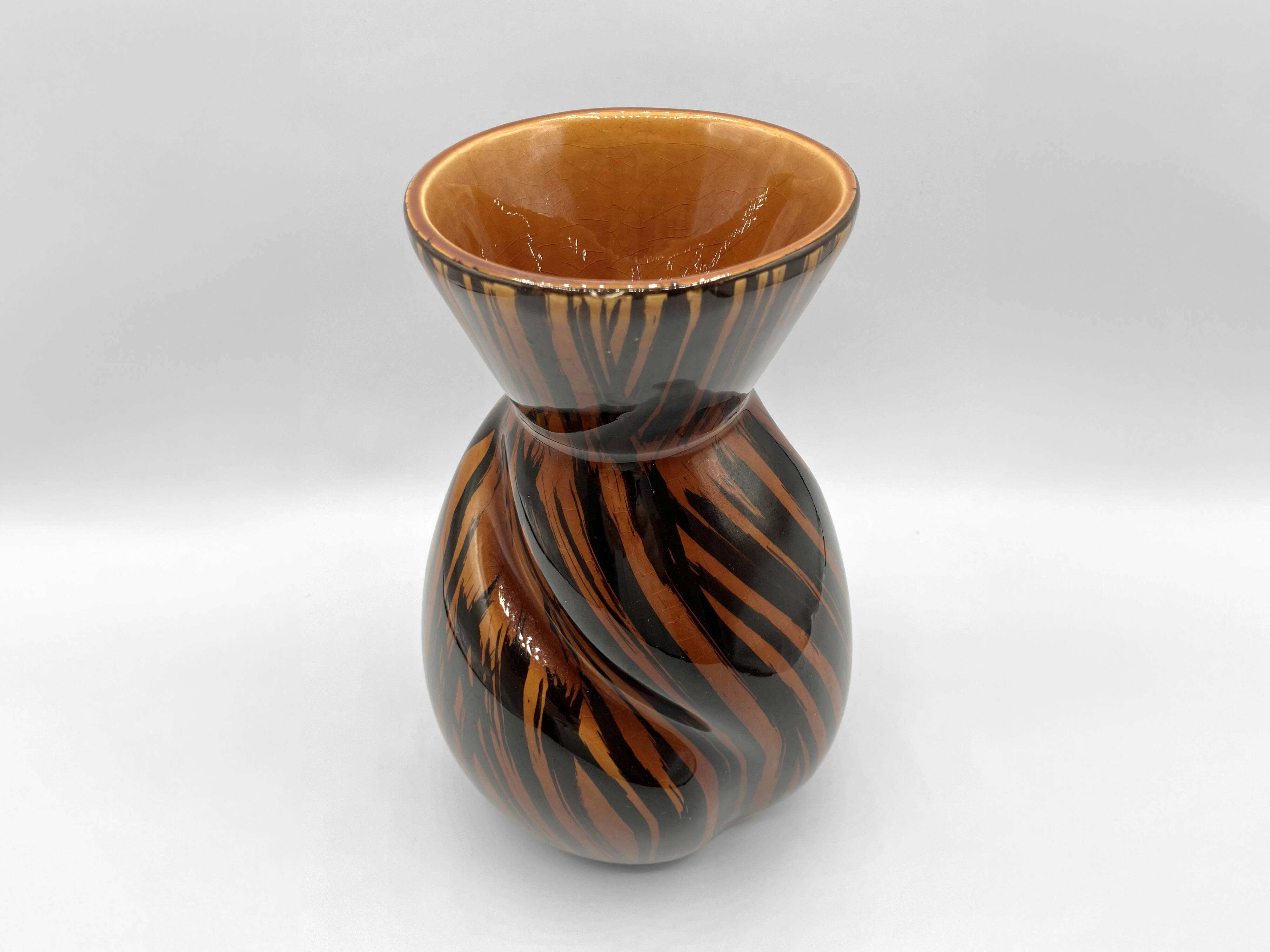 Earthenware vase • Domino collection from Sarreguemines • Vintage 60-70s