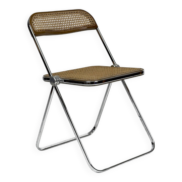 vintage “Plia” Chair with Vienna Straw/ Cane by Piretti, Italy 1960s