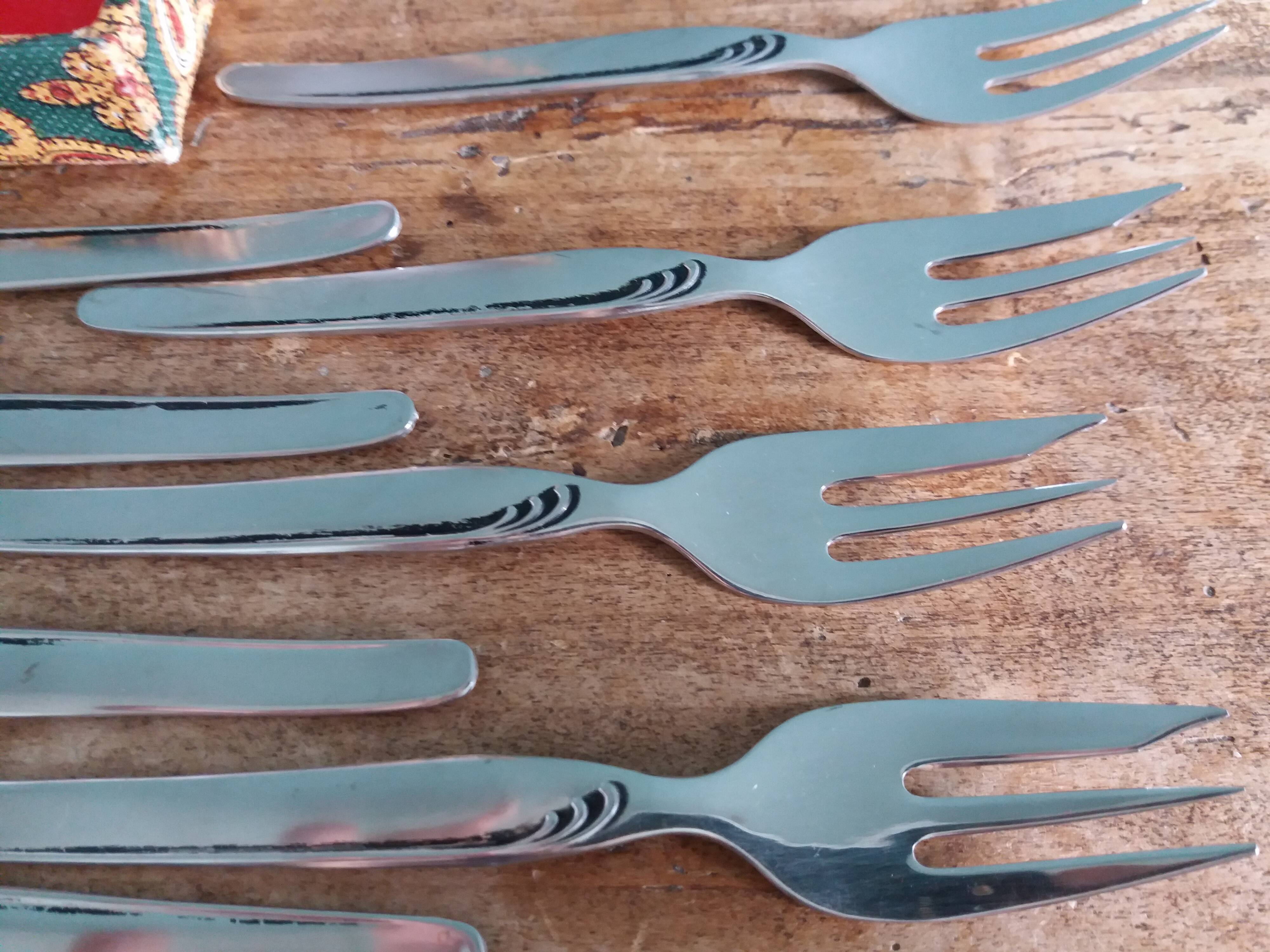 SMS Barenthal brand stainless steel dessert forks in a box