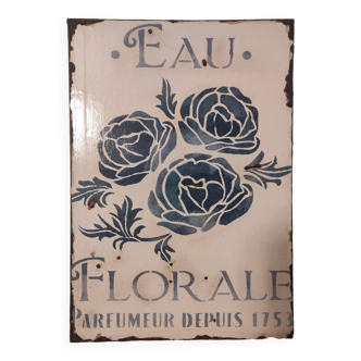 Enameled plaque-style wall decoration
