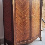 Armoire lingère style Louis XV marqueterie et bronze, fin XIXème s.