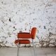 Vintage orange velvet armchair, 1970