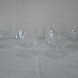 Lot 4 glasses of cognac in chiseled crystal