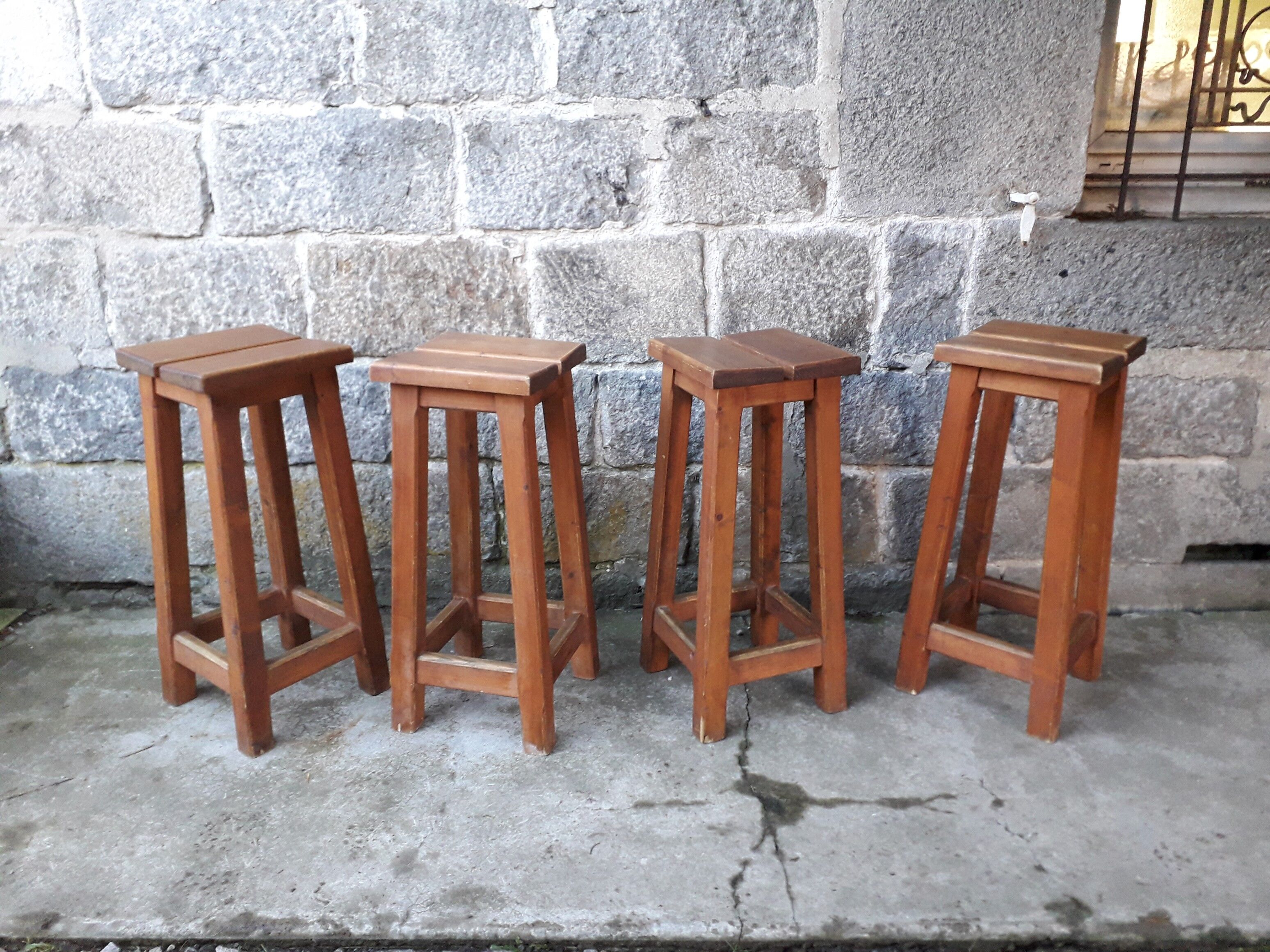 4 pine mountain style stools