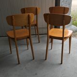 Set of four bistro chairs stamped Luterma
