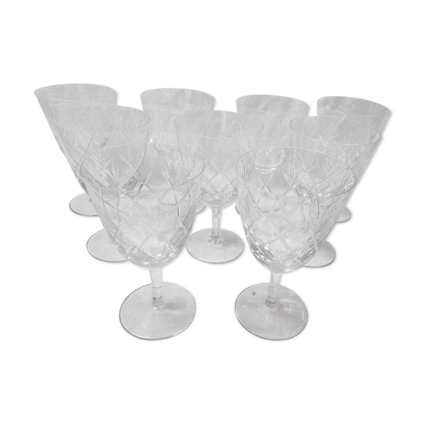 9 crystal wine glasses from 1980
