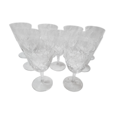 9 verres à vin en cristal de 1980