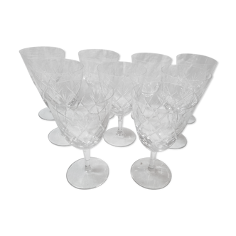 9 crystal wine glasses from 1980