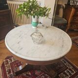 Restoration guéridon in mahogany and marble
