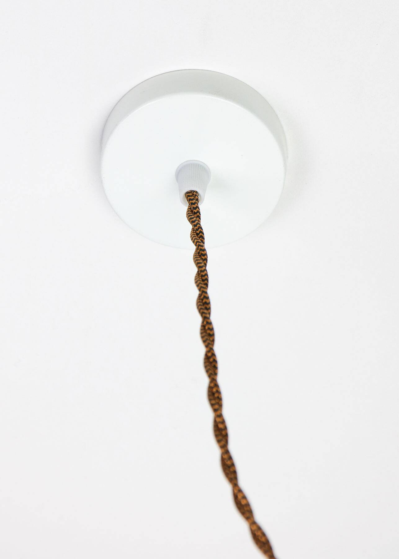 Mid-Century Italian Opaline Glass & Brass Pendant Lamp, set of 3