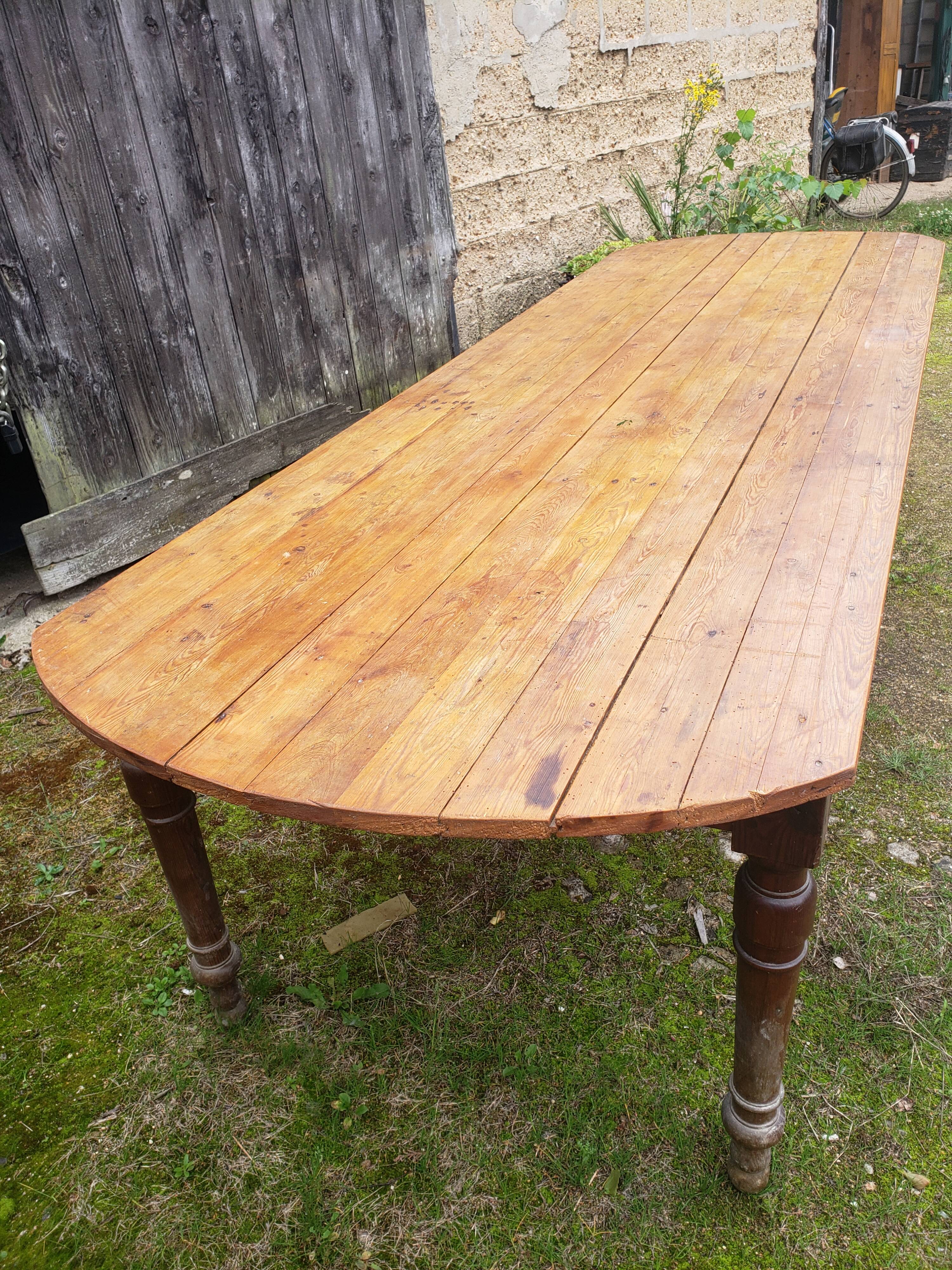 Old farm table in pine 3 meters