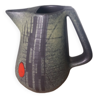 Pitcher signed François Caleca Vallauris rare in pale green
