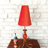 Lampe à poser abat jour conique orange